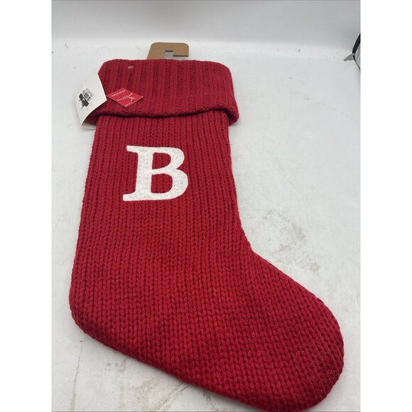 Wondershop Stocking Socks 19 In Red Knit Letter B - Picture 1 of 7
